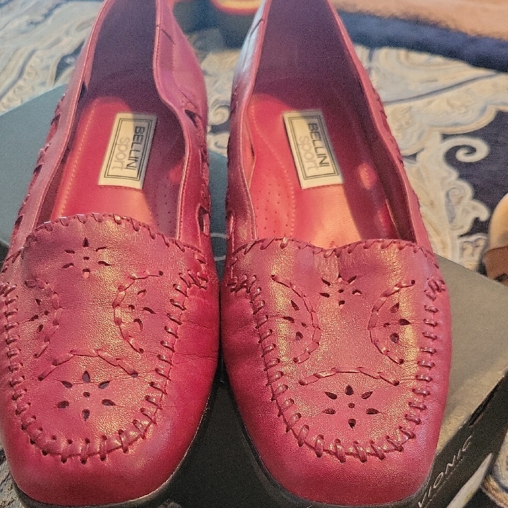 Price Drop! Bellini Red Perforated Leather Flats